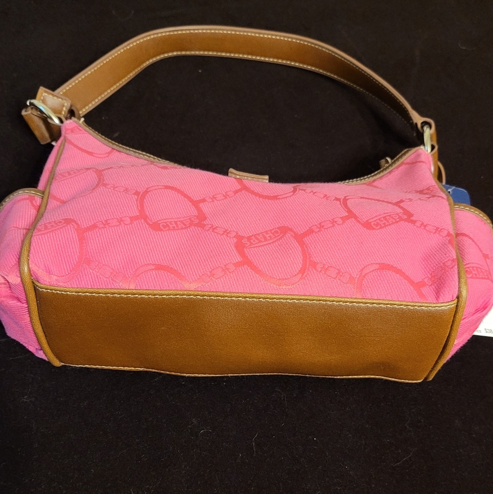 Vintage Ralph Lauren Chaps Milano Dark Pink Equestrian Buckle Purse New With Tag - Picture 11 of 16